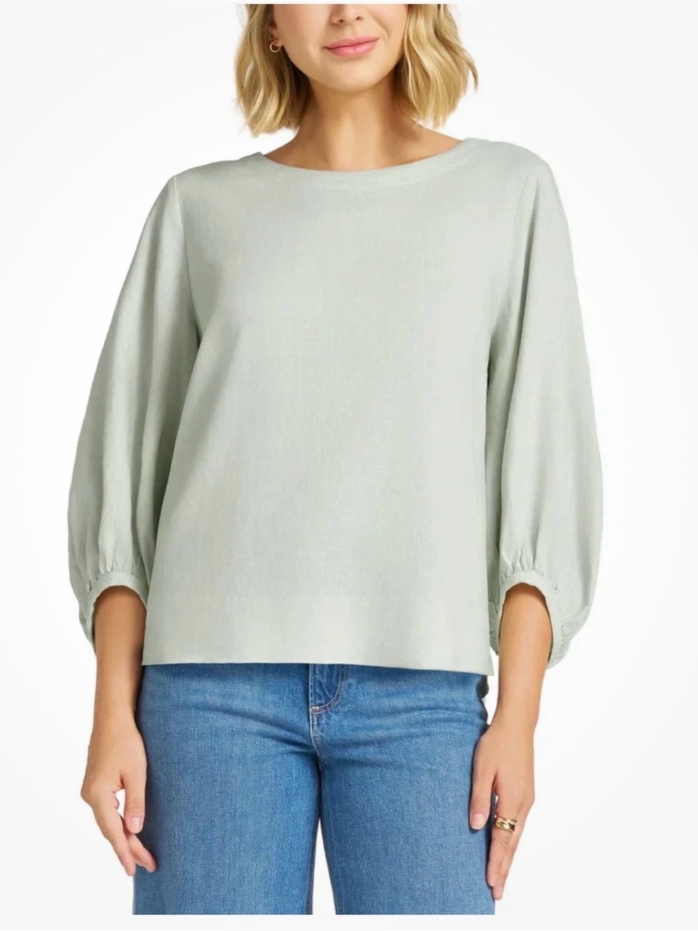 Matty M Women’s 3/4 linen Blend Blouse